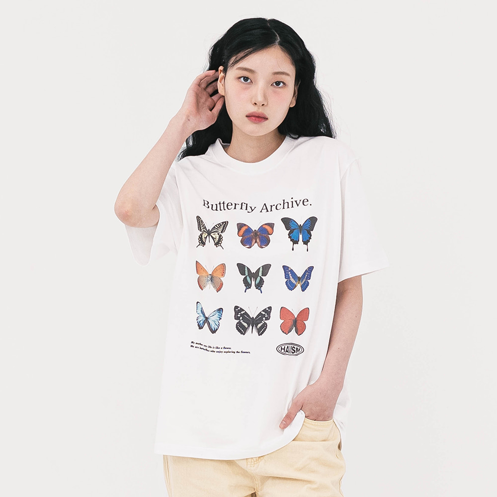 BUTTERFLY ARCHIVE S/S TEE(WHITE)